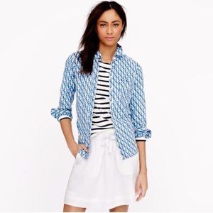J. Crew blue seahorse print button down - S